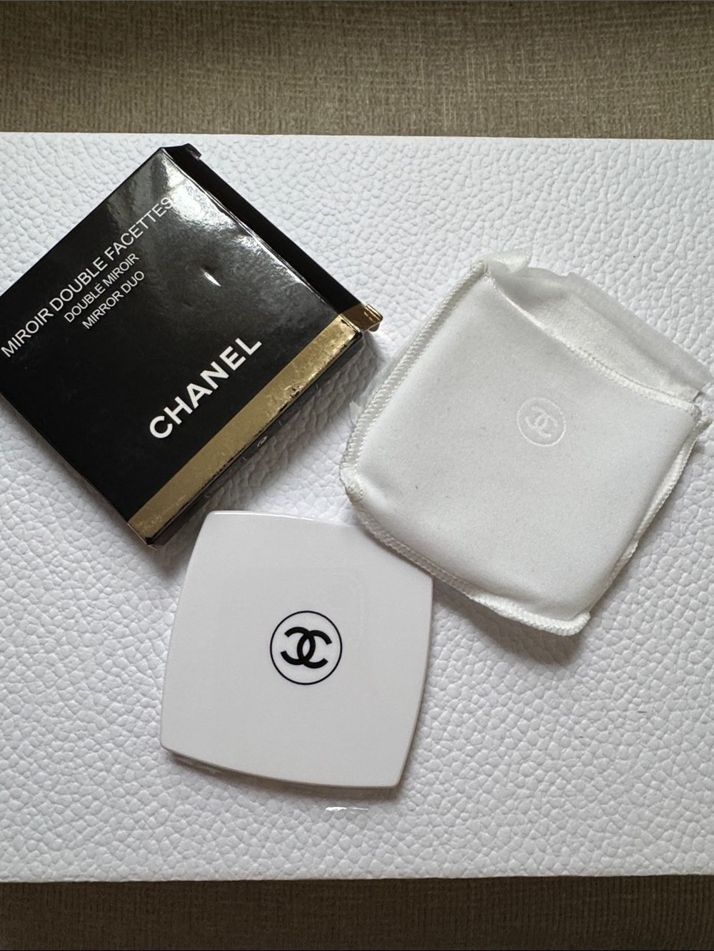 White Chanel Compact Mirror